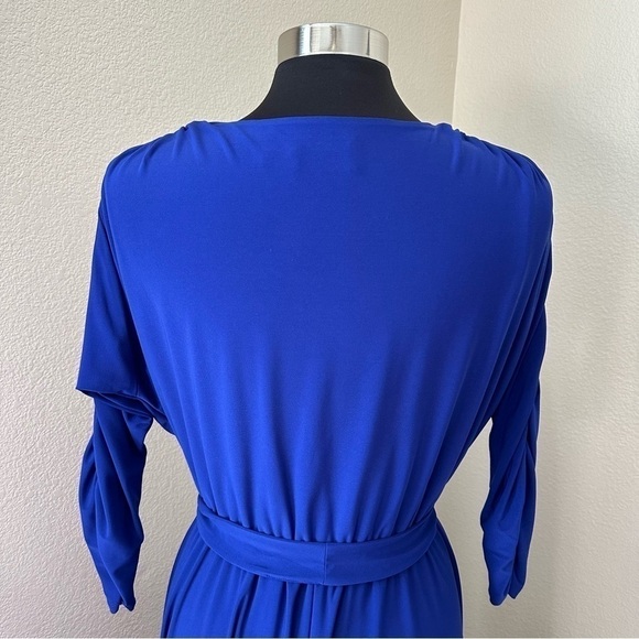 Eliza J Blue Ruched High Low Dress - Picture 7 of 13